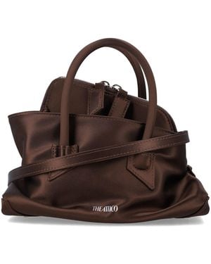 The Attico Satin Top Handle "La Passeggiata Mini" - Brown