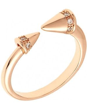Sole du Soleil Lupine Collection 18K Rg Plated Spike Fashion Ring - Metallic