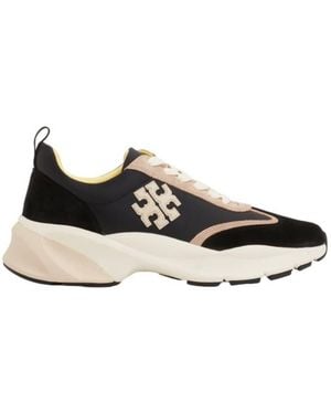 Tory Burch Good Luck Trainer Shoes/Cream/ Leather/Suede - Black