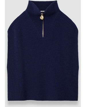 JOSEPH Raffet Fisherman Rib Knit Vest - Blue