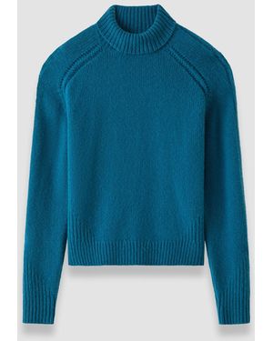 JOSEPH Tilly Lofty Cashmere High Neck Jumper - Blue