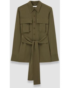JOSEPH Yas Crepe De Soie Silk Shirt - Green