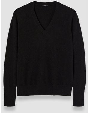 JOSEPH Light Pure Cashmere V Neck Jumper - Black