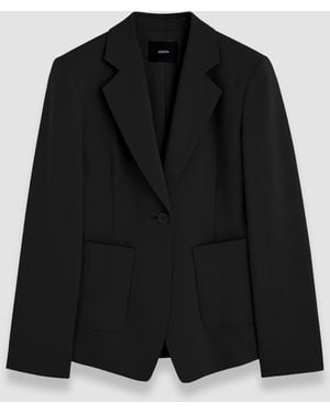 JOSEPH Glenview Tailoring Wool Stretch Jacket - Black