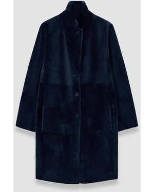 JOSEPH Britanny Reversible Soft Shearling Coat - Blue