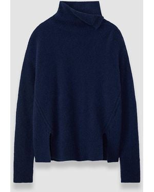 JOSEPH Terry Brushed Cashmere Silk Jumper - Blue