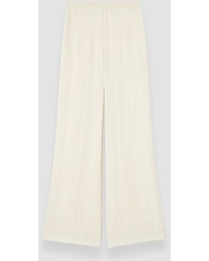 JOSEPH Mawn Pleat Jacquard Trousers - White