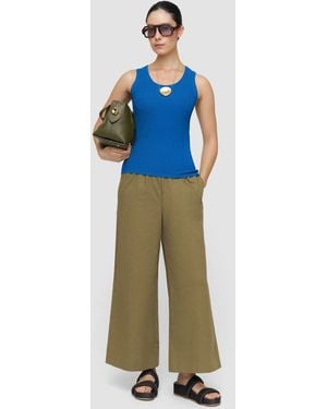 JOSEPH Bayt Crinkle Viscose Vest Top - Blue