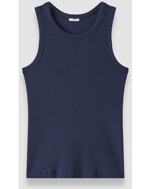 JOSEPH Yeux Cotton Rib Vest - Blue