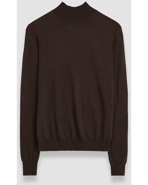 JOSEPH Cashair High Neck Jumper - Brown