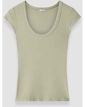 JOSEPH Saba Cotton Rib Top - Green