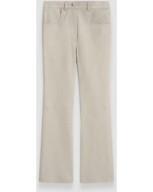 JOSEPH Duke Leather Stretch Trousers - White