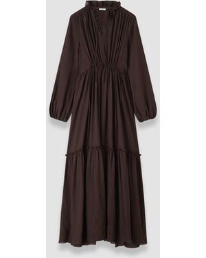 JOSEPH Lotus Textured Silk Dress - Brown