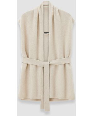 JOSEPH Brushed Cashmere Sleeveless Wrap - Natural