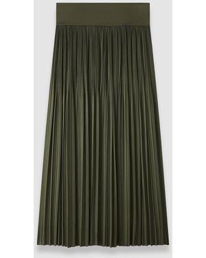 JOSEPH Rabat Pleated Satin Skirt - Green