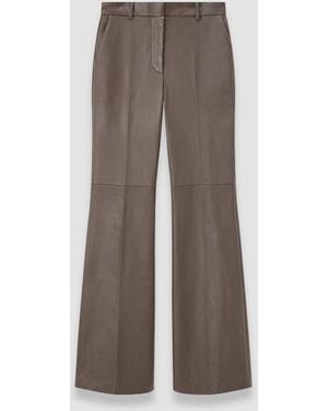 JOSEPH Tafira Leather Stretch Trousers - Grey