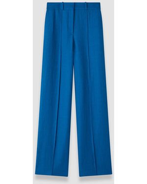 JOSEPH Jnane Linen Blend Trousers - Blue
