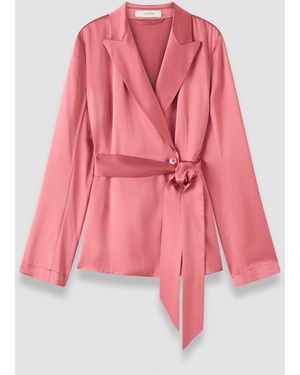 JOSEPH Archer Silk Satin Jacket - Red