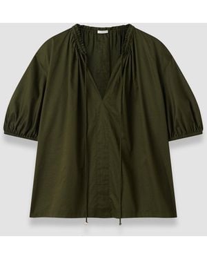 JOSEPH Nador Cotton Sateen Blouse - Green