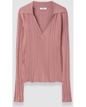 JOSEPH Chelia Plissé Knit Top - Pink