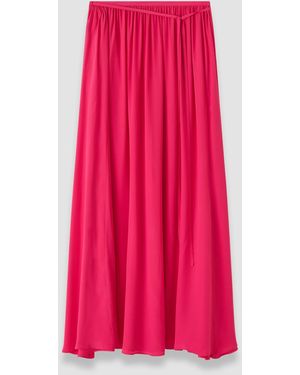 JOSEPH Elba Silk Blend Crepe Skirt - Pink