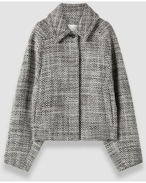 JOSEPH Geroux Crosshatch Virgin Wool Coat - Grey