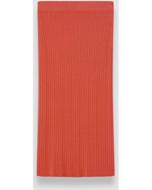JOSEPH Viscose Rib Knit Skirt - Red