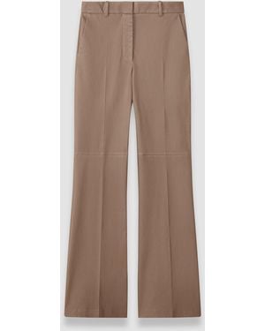 JOSEPH Tafira Leather Stretch Trousers - Natural
