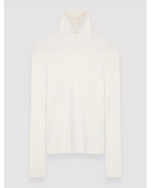 JOSEPH Silk Stretch High Neck Top - White