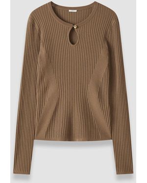 JOSEPH Luz Merino Wool Rib Top - Natural