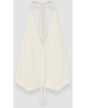 JOSEPH Suez Pleat Jacquard Tie Waistcoat - White