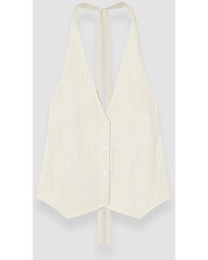 JOSEPH Suez Pleat Jacquard Tie Waistcoat - White