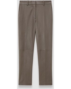 JOSEPH Coleman Leather Stretch Trousers - Grey