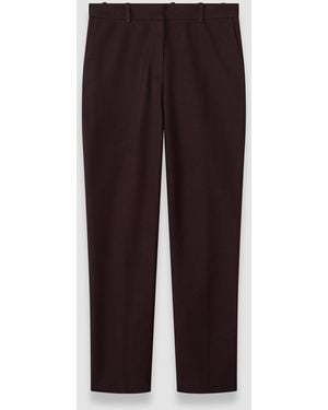 JOSEPH Coleman Long Gabardine Stretch Trousers - Purple