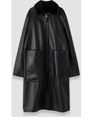 JOSEPH Caspian Soft Shearling Reversible Coat - Black