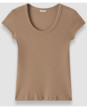 JOSEPH Saba Cotton Rib Top - Natural