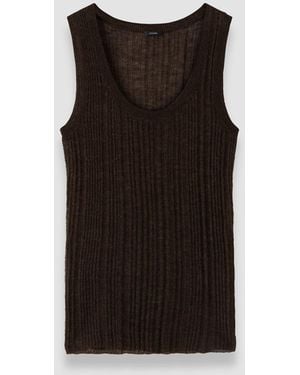 JOSEPH Ycaza Sheer Wool Rib Vest - Black