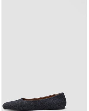 JOSEPH Textured Wool Ballerinas - White
