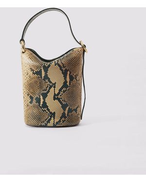 JOSEPH Mini Bucket Snake Leather Bag - Brown