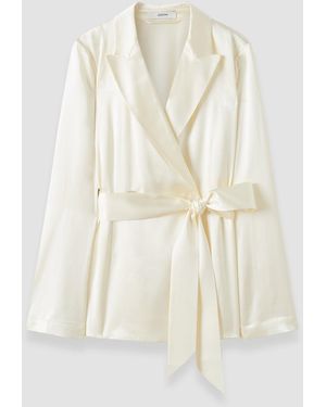 JOSEPH Archer Silk Satin Jacket - White