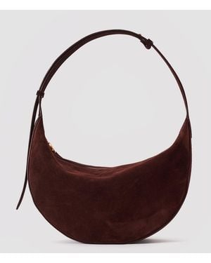 JOSEPH Large Bean Suede Bag - Blue