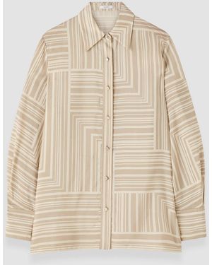 JOSEPH Atlan Printed Silk Blouse - White