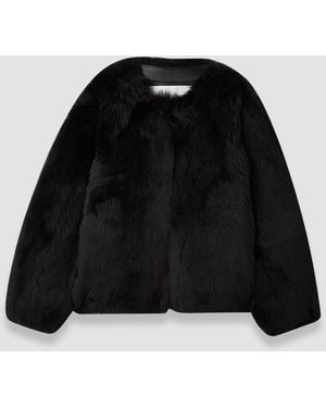 JOSEPH Gomez Long Haired Shearling Jacket - Black