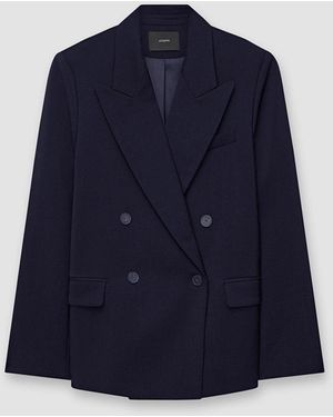 JOSEPH Tailoring Wool Stretch Jaden Jacket - Blue