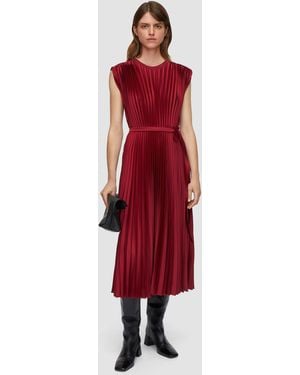 JOSEPH Volta Knit Weave Plissé Dress - Red