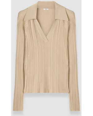 JOSEPH Chelia Plissé Knit Top - White