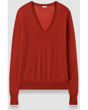 JOSEPH Pull Col V En Cashair - Rouge