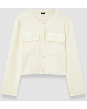 JOSEPH Viscose Knit Stretch Cardigan Jacket - Natural