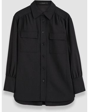 JOSEPH Perle Fluid Twill Wool Shirt - Black