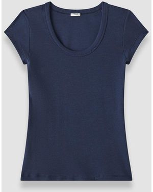 JOSEPH Saba Cotton Rib Top - Blue